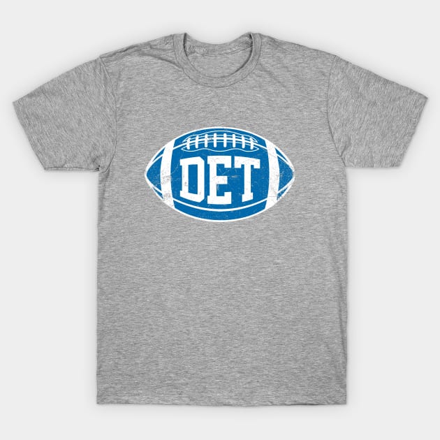 DET Retro Football - Silver T-Shirt by KFig21